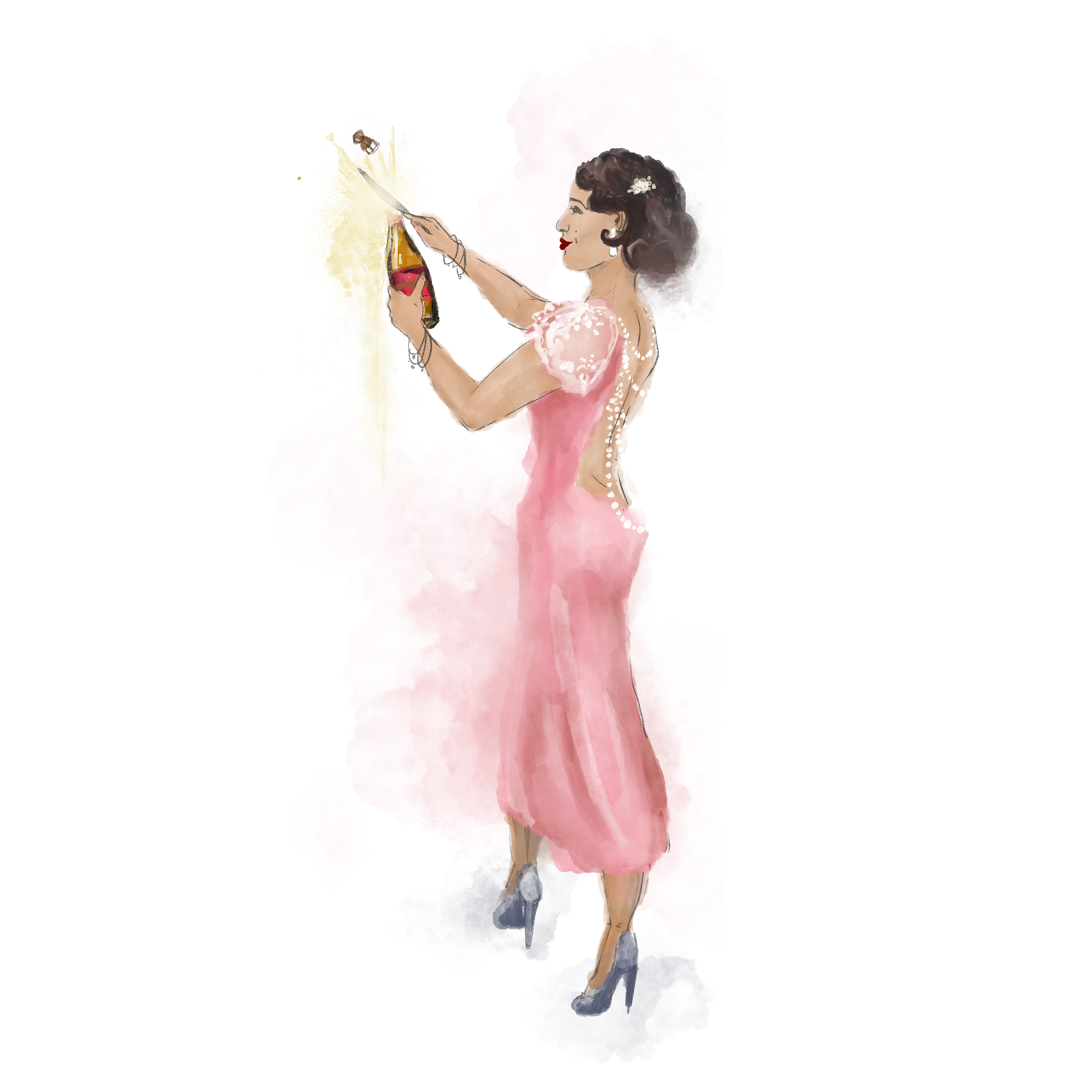 Watercolour style illustration for The Westin Bayshore hotel Vancouver