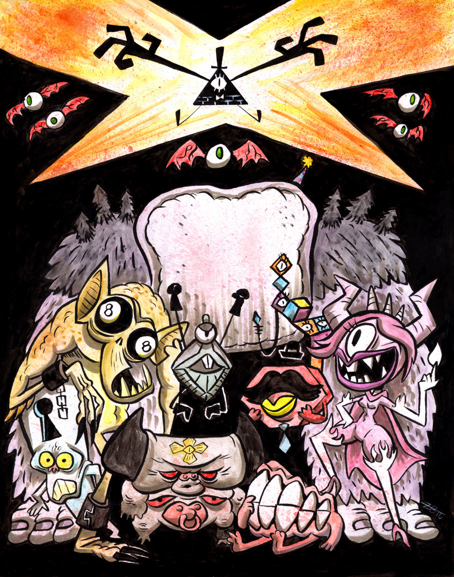 "Gravity Falls" Bill's Gang (Water Color)