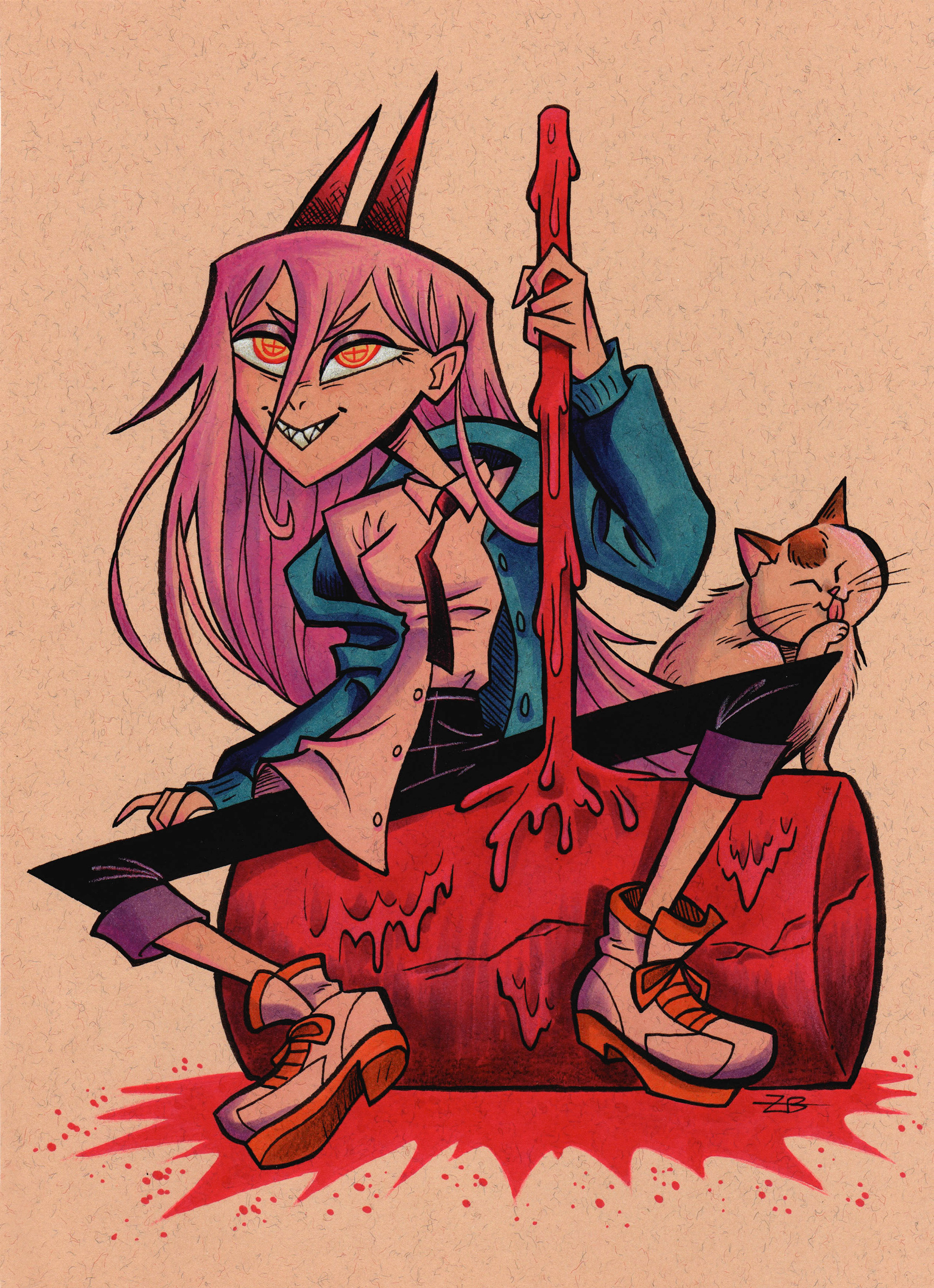 Power from Chainsaw Man (Copic Marker)