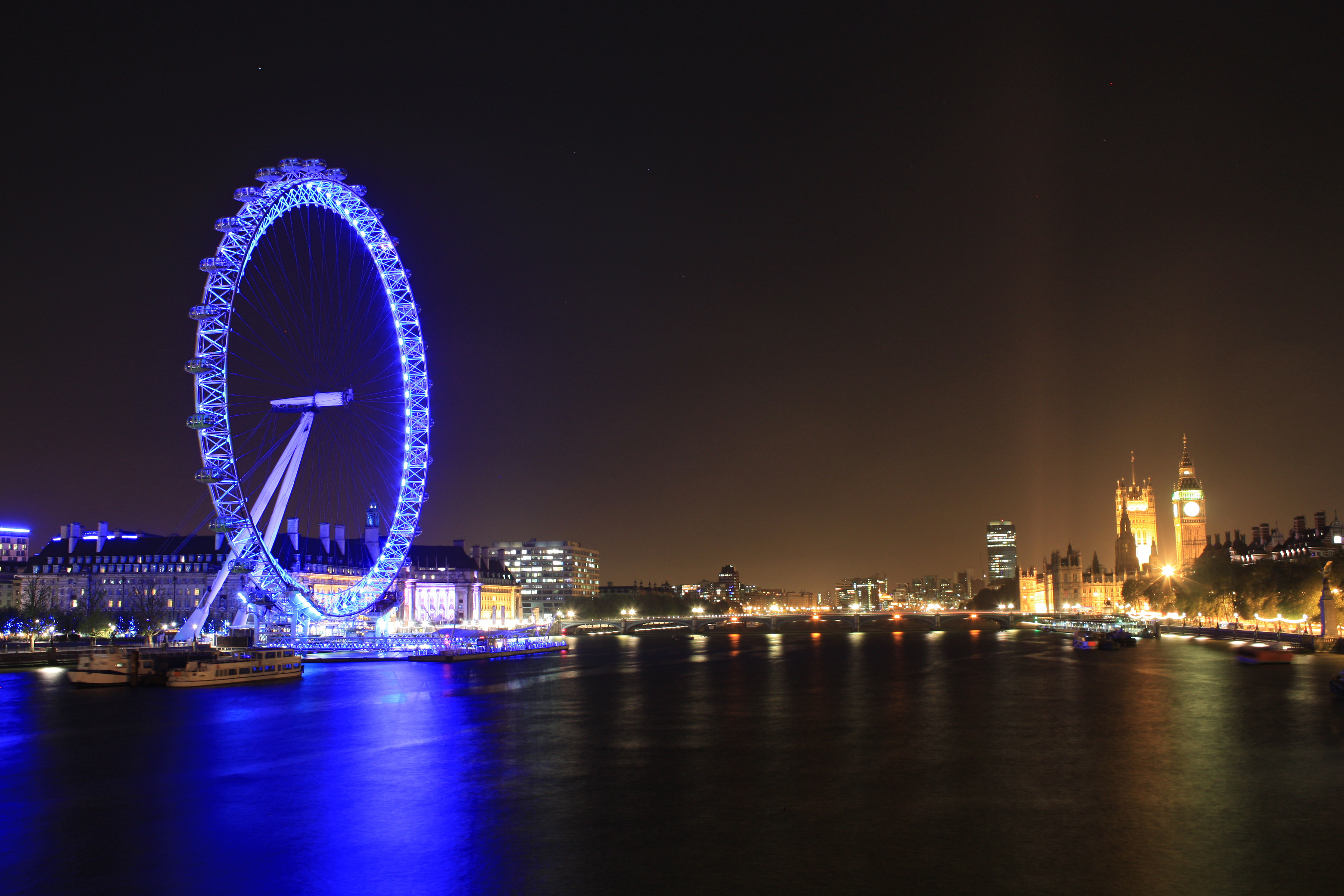 London eye and Big Ben at night
