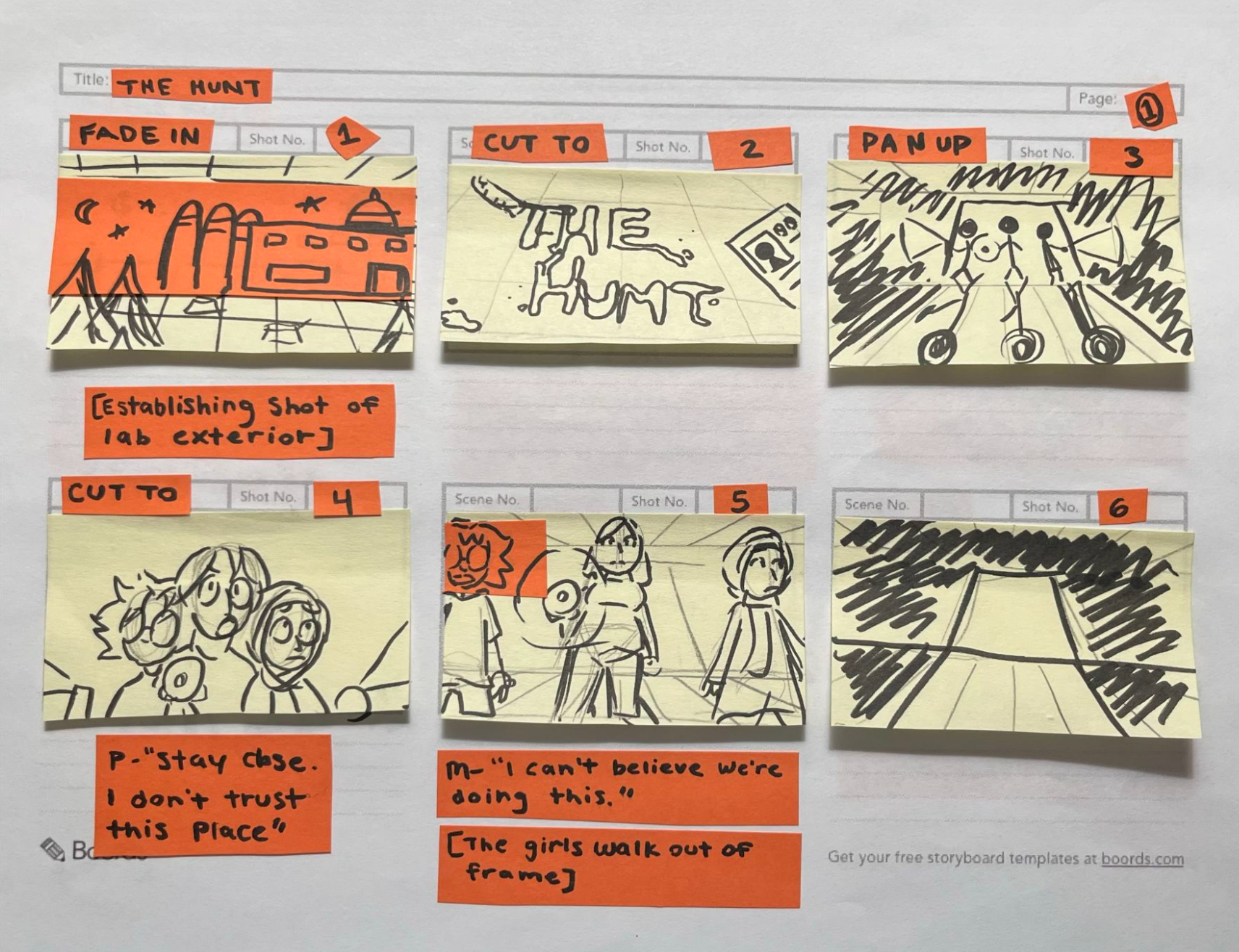 "Hunted" Storyboard Snippet 1/3