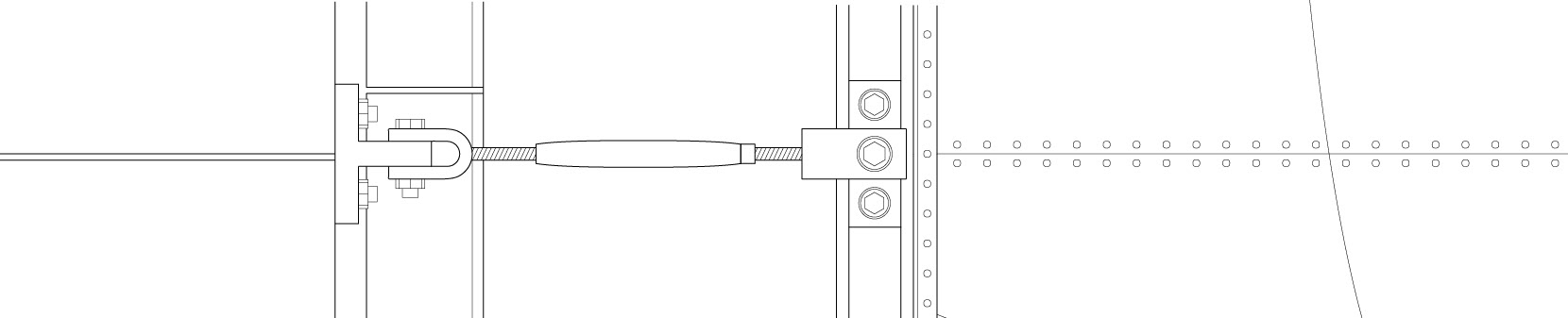 The cable connection between the stone and tent fabric drafted as a result of the analysis.