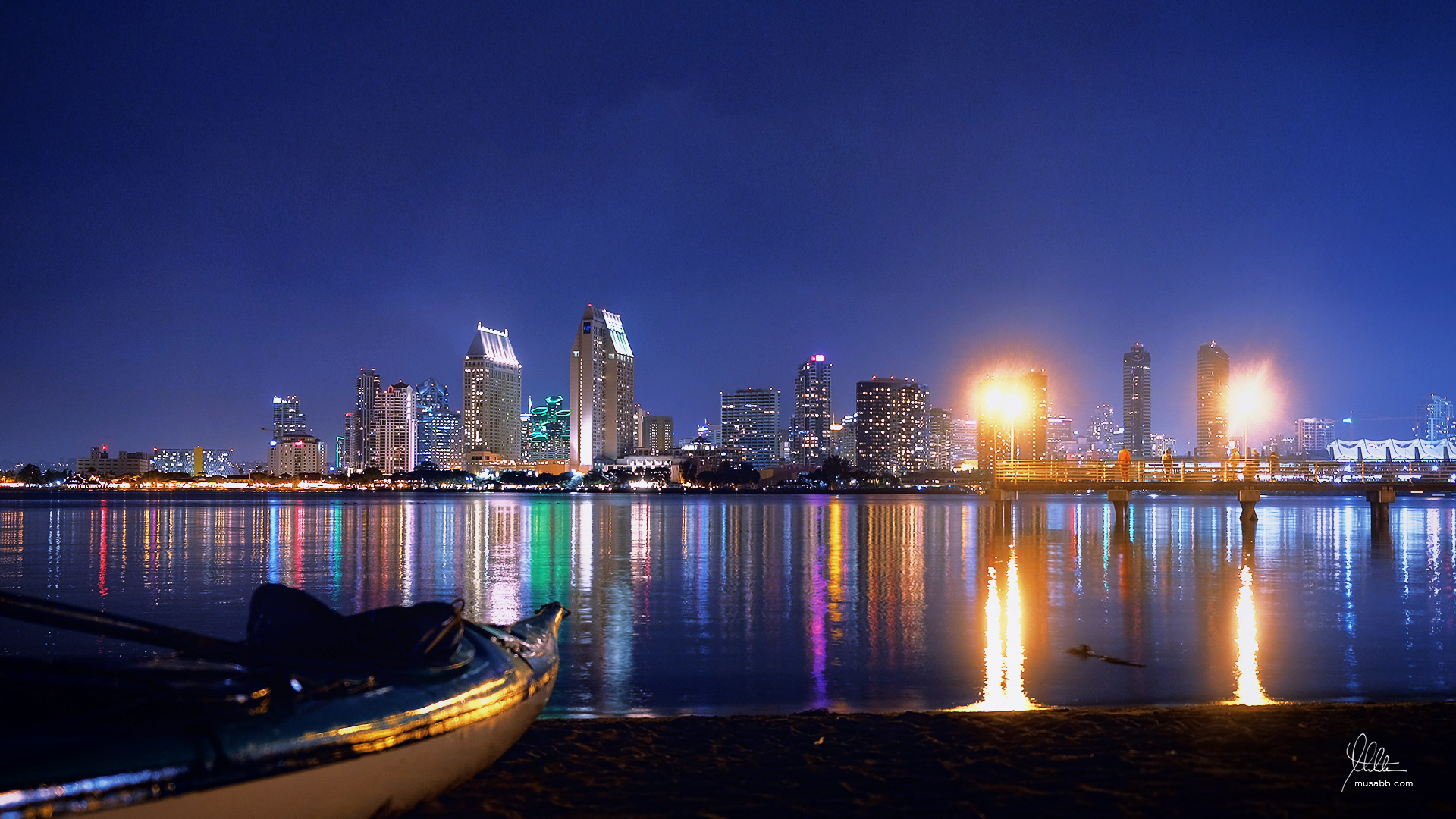 Downtown Night Skyline