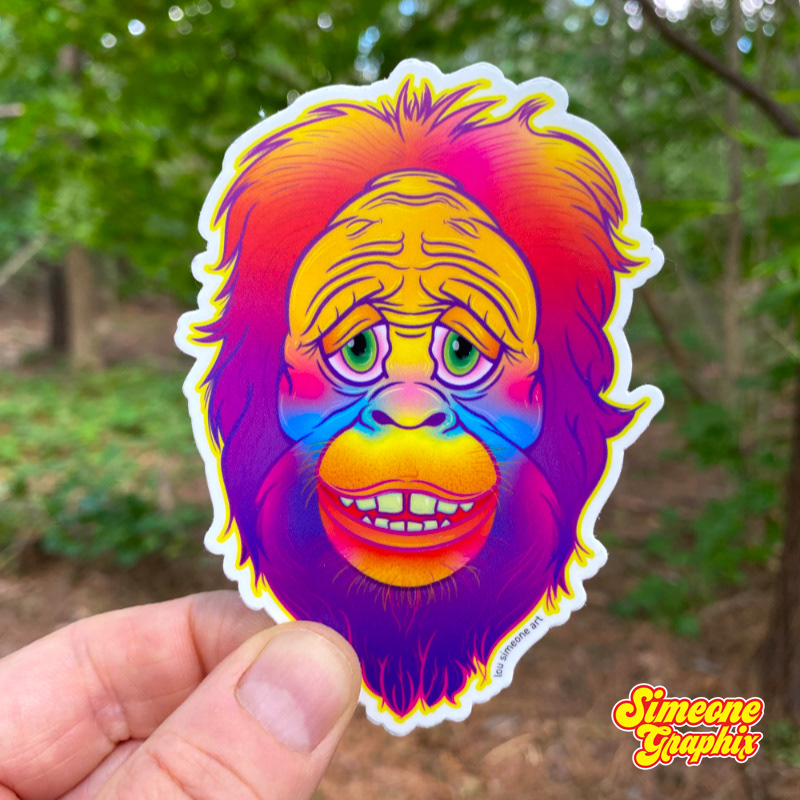 psychedelic big foot face sticker by SImeone Graphix