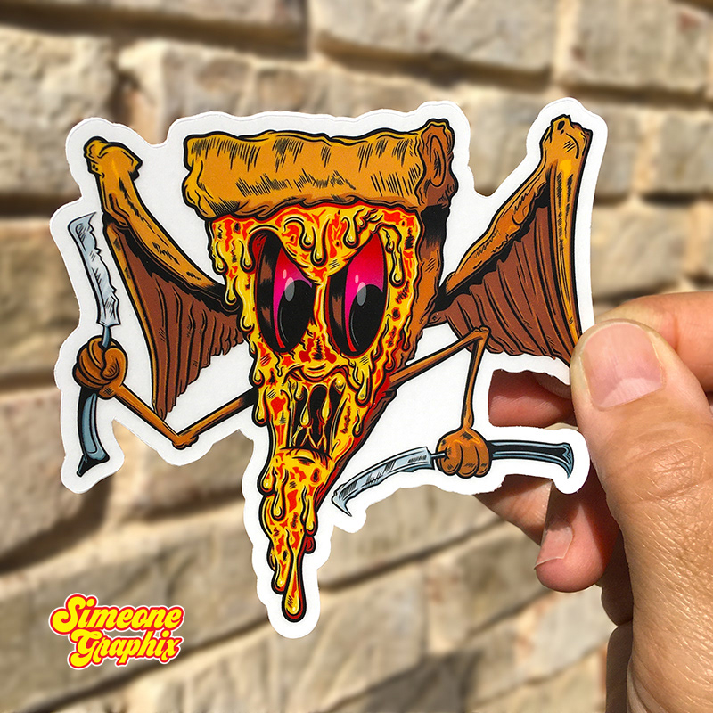 simeone graphix pizza and wings vinyl sticker