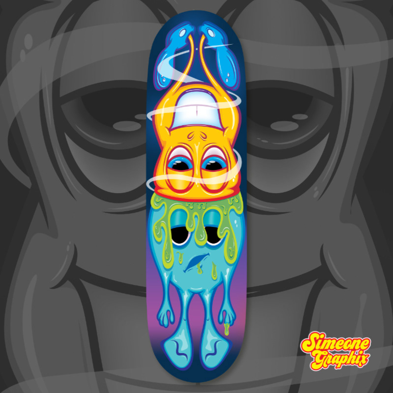 simeone graphix brainwash skateboard deck artwork