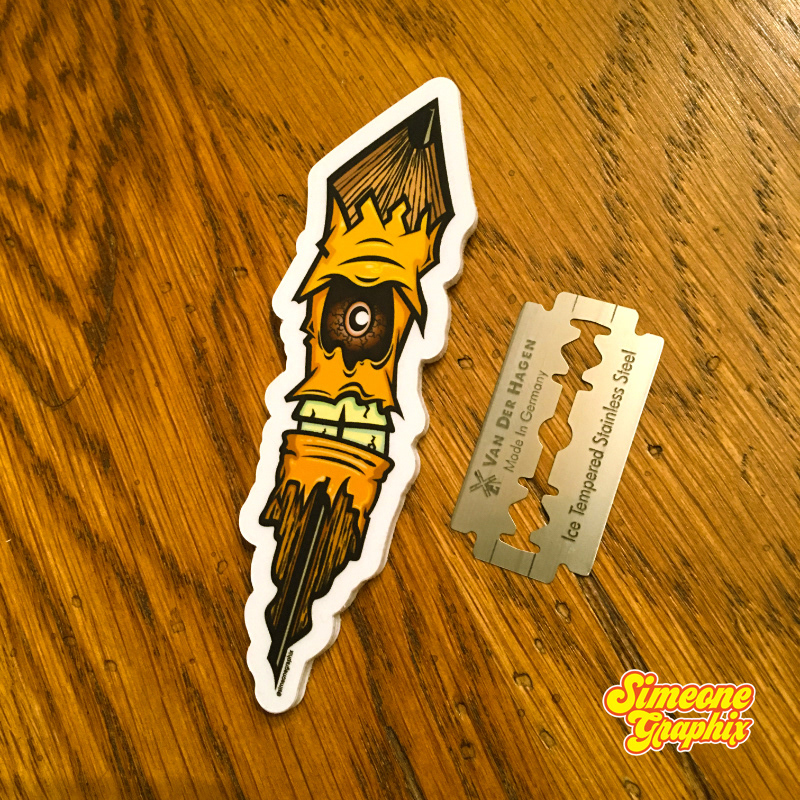 simeone graphix angry pencil sticker