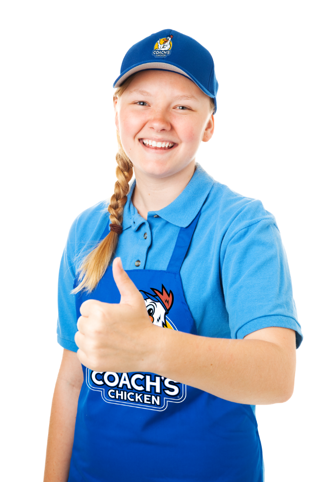 Mascot logo design  branding Coach’s Chicken  applied to uniforms and apparel