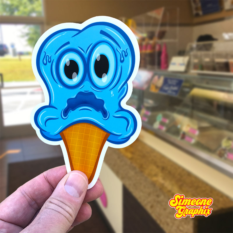 simeone graphix blueberry ice cream sticker