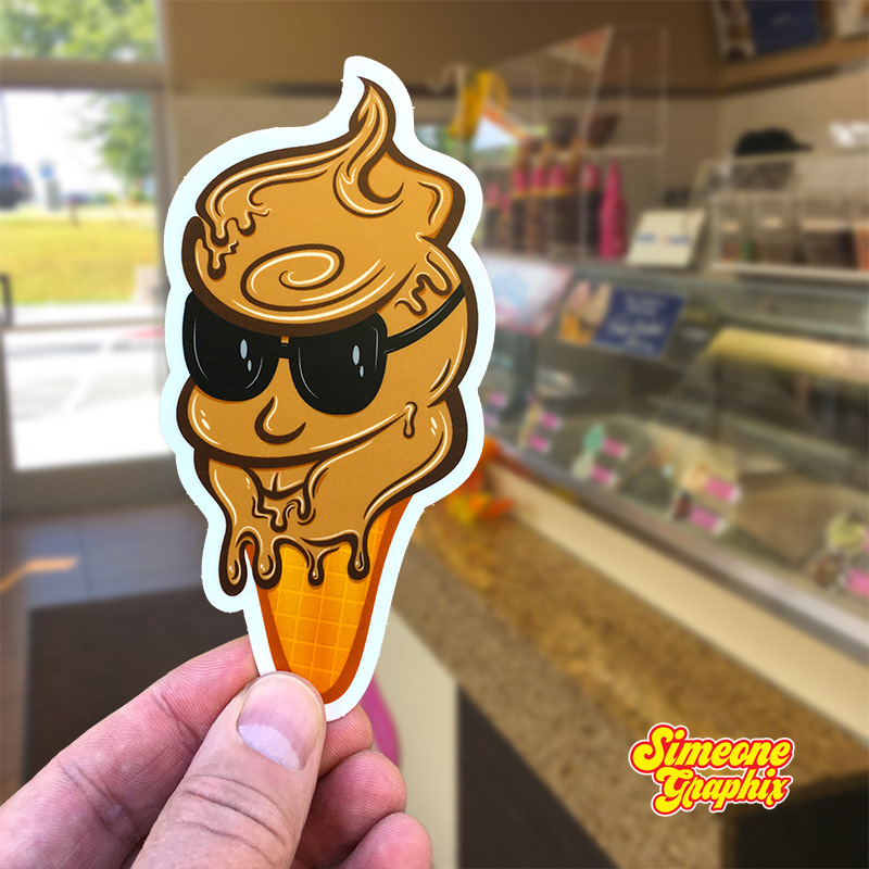 simeone graphix cool hipster swirl ice cream sticker