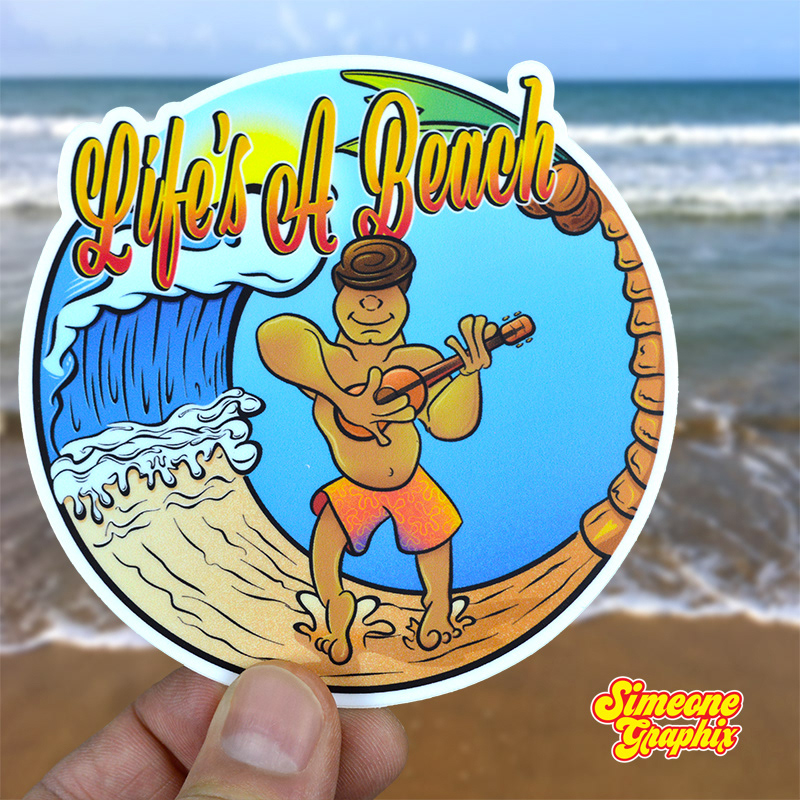simeone graphix life's a beach vinyl sticker