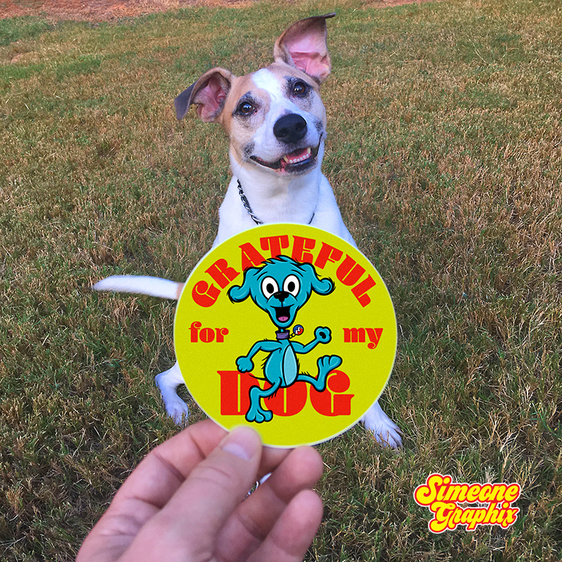 Grateful For My Dog Colorful Vinyl Sticker