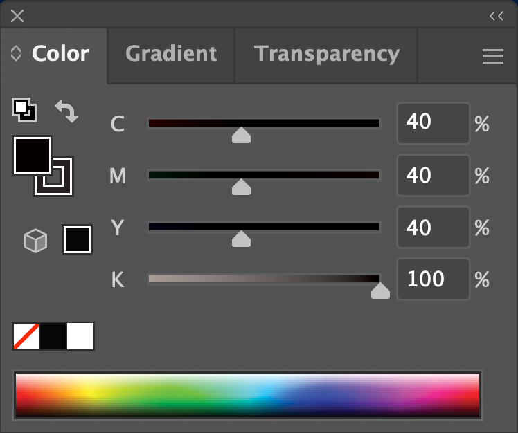 Neutral Black CMYK Mixture