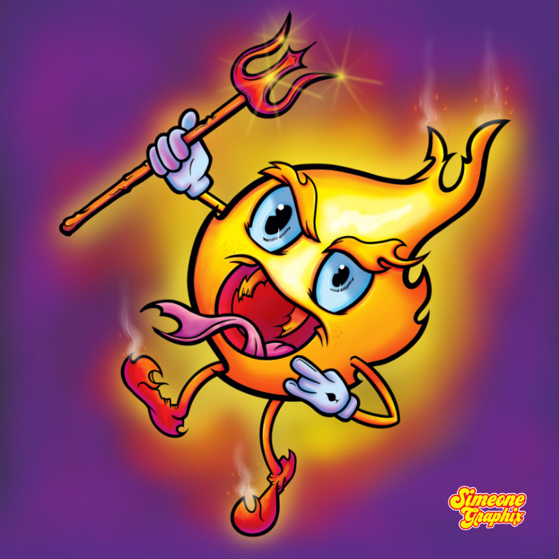 Cartoon Fire Dancing Procreate Illustration Artwork