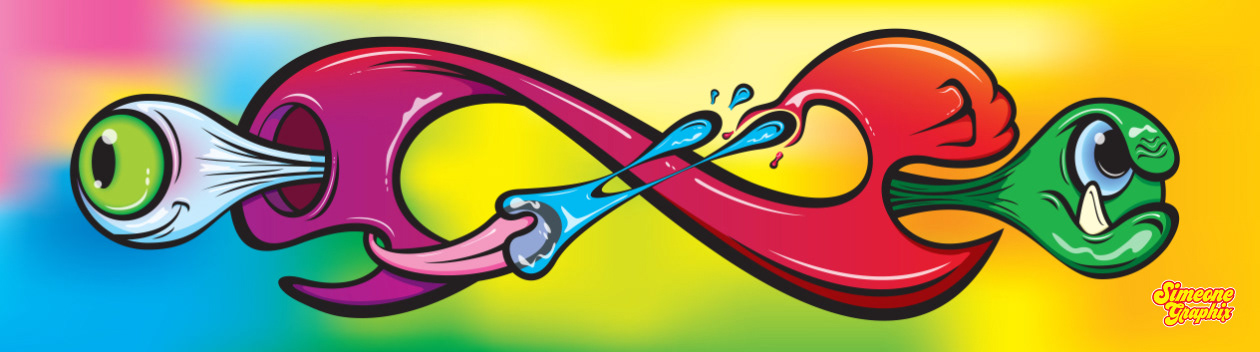 cartoon monster infinite symbol digital art