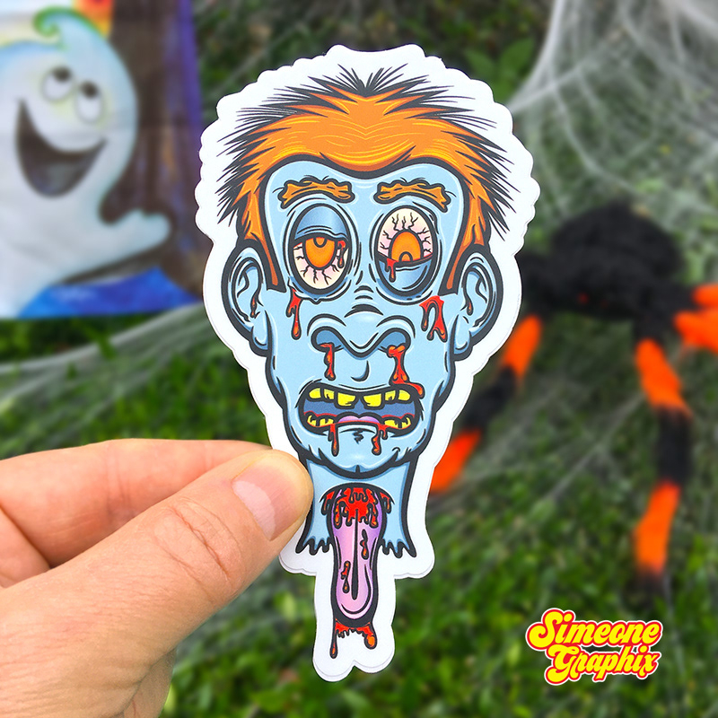 simeone graphix bloody tongue zombie vinyl sticker