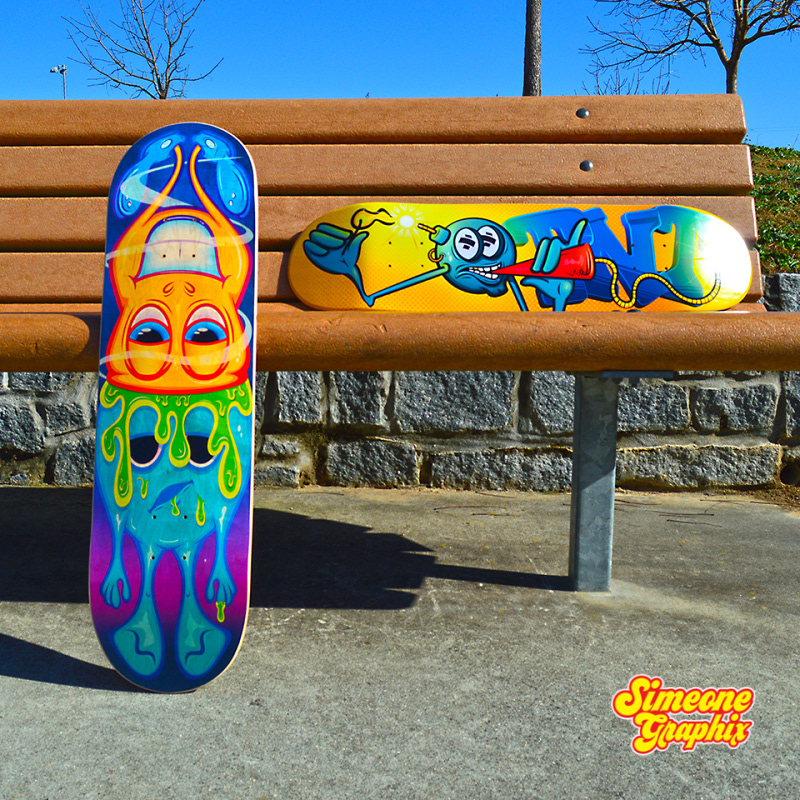 simeone graphix brainwash skateboard deck in Baycreek Georgia skatepark