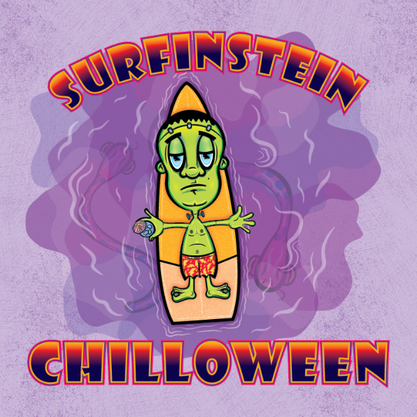 Surfinstein Halloween Poster Illustration Design