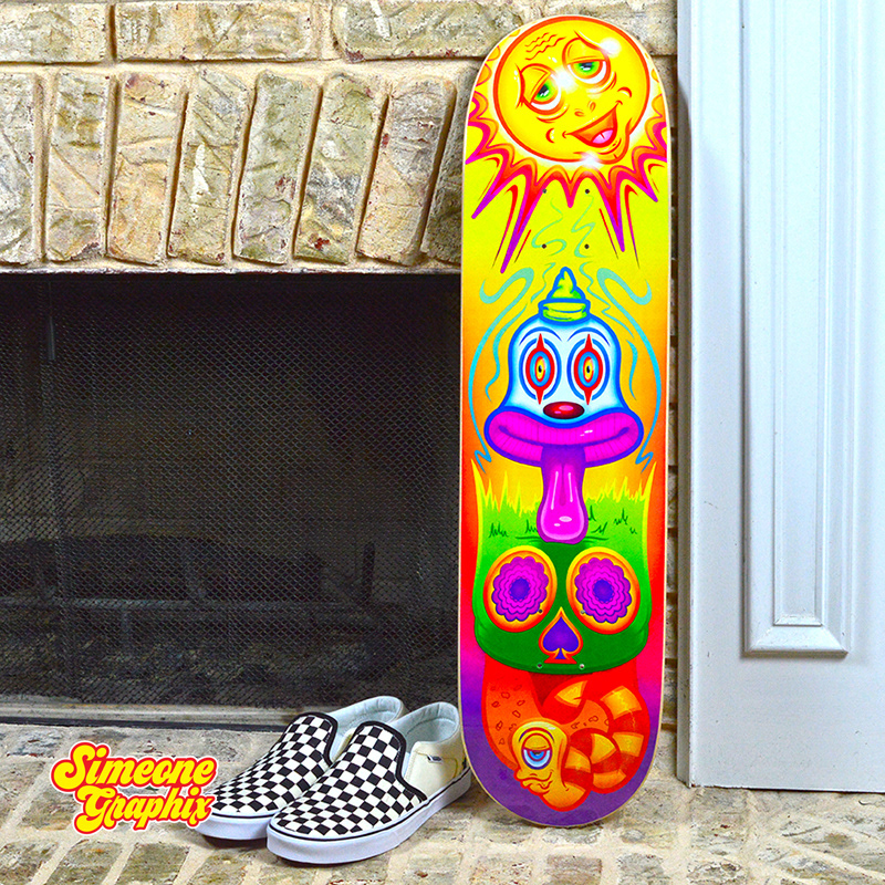 simeone graphix shroom clown skateboard deck and vans