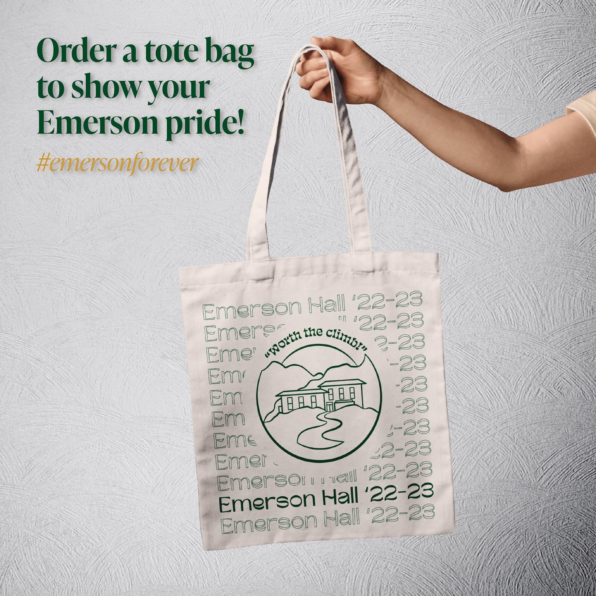 Emerson Hall Tote Bag Design - Mockup