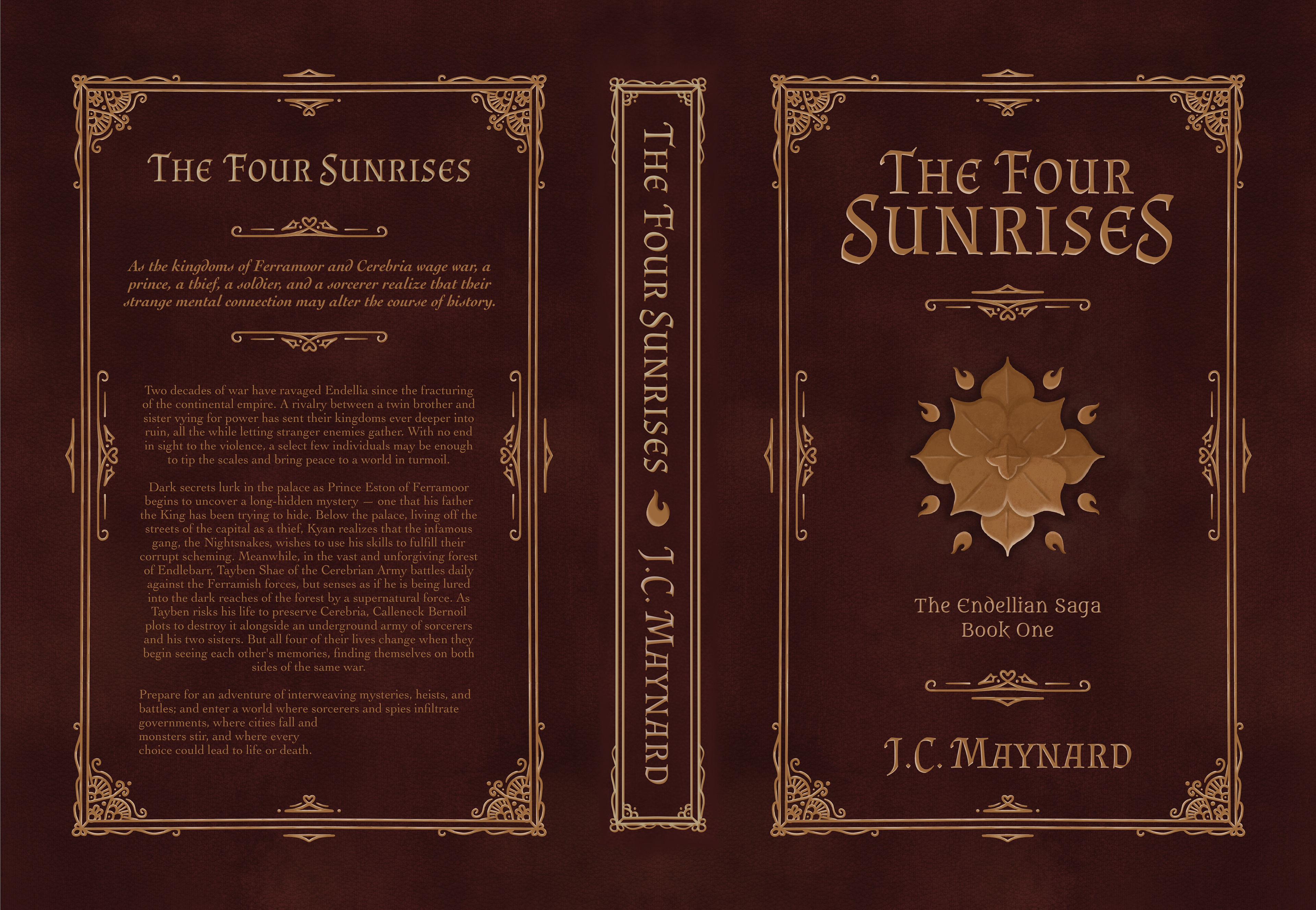 "The Four Sunrises" Book Cover Spread