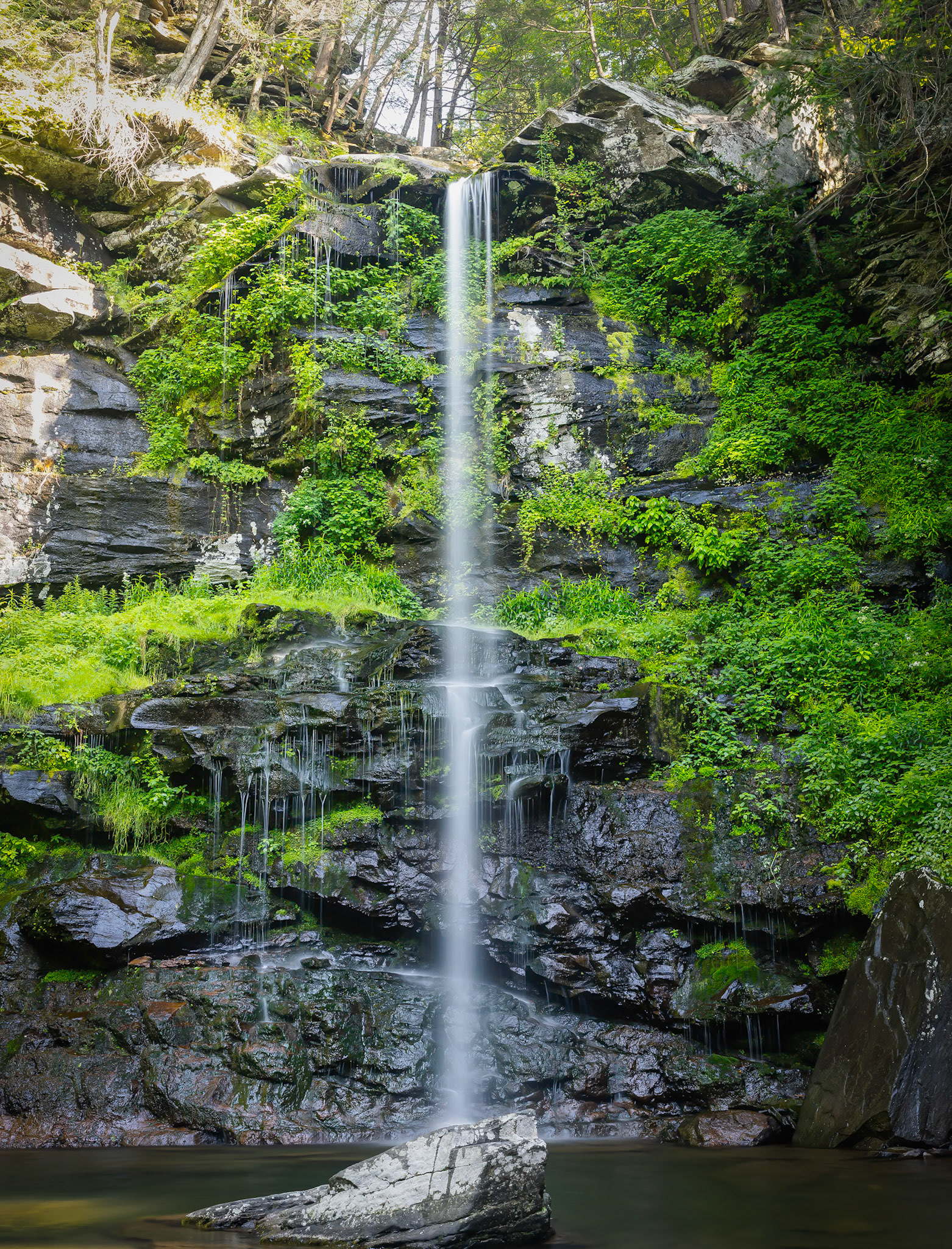 Waterfall located in the Catskills region of New York