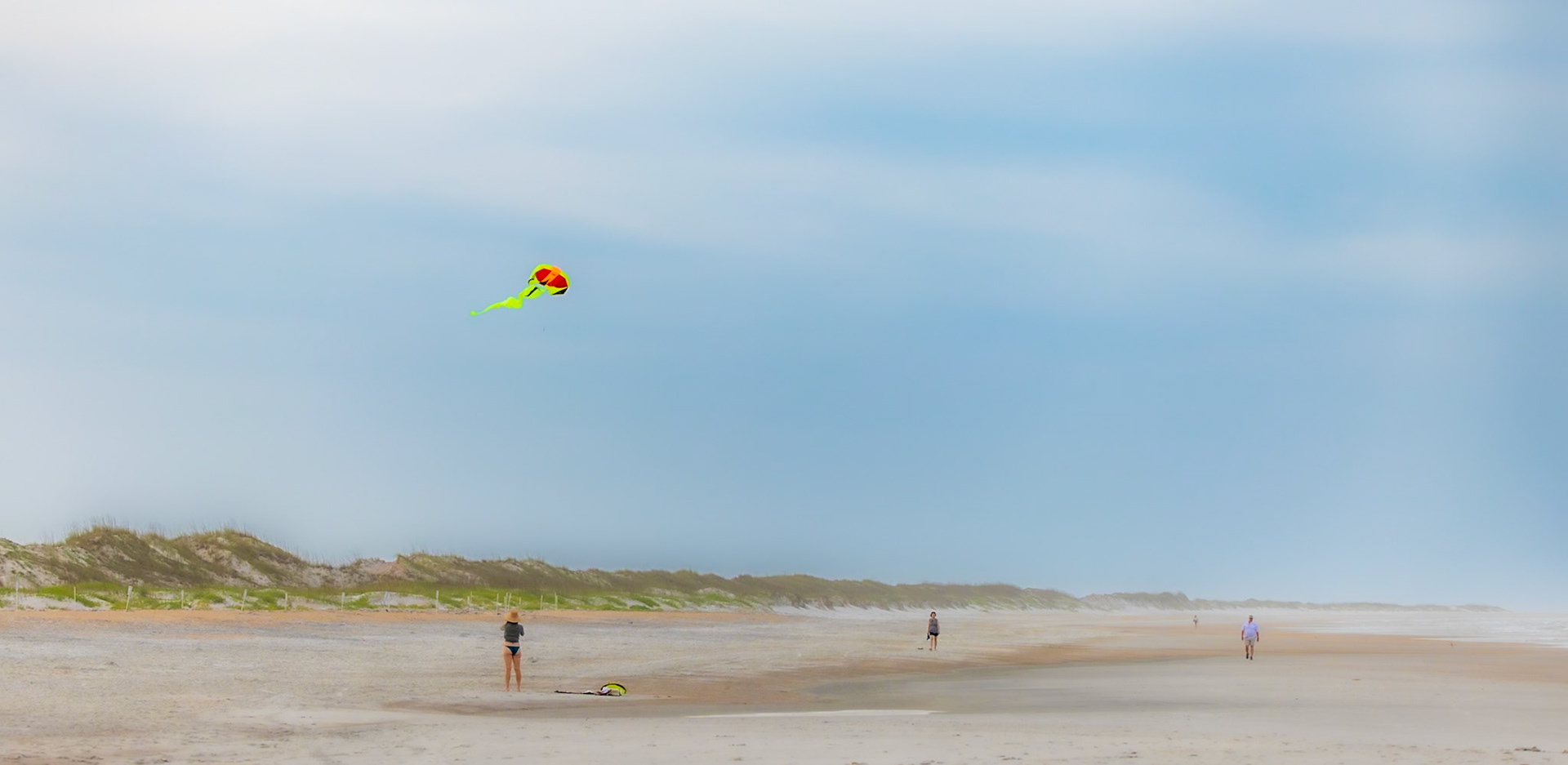 Colorful kite at St Augustine beach