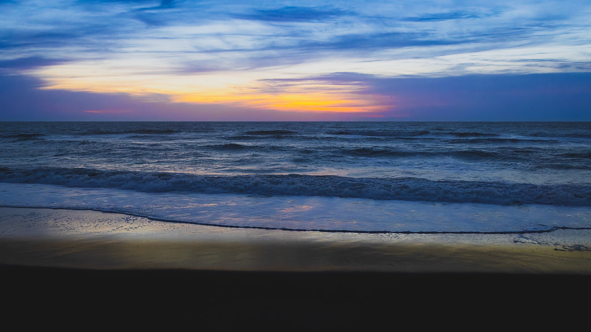 Empty St Augustine beach at sunrise