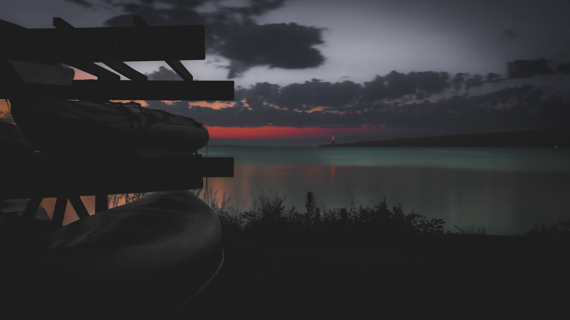 The last vestiges of daylight on a summer day in the Finger Lakes of New York