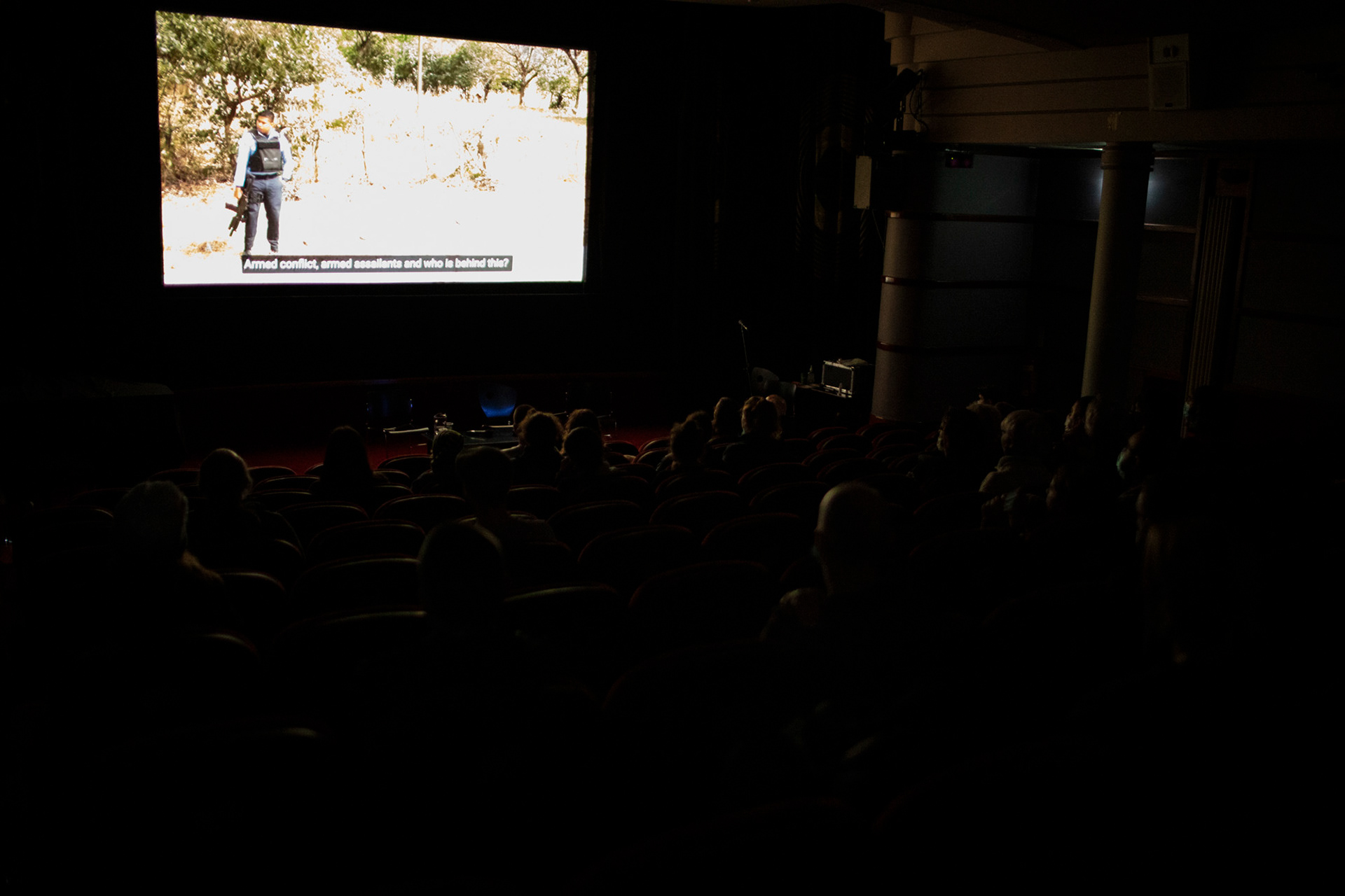 Screening IN DEFENCE OF OUR LANDS, November 2021. COP26 People's Summit. Glasgow. UK.