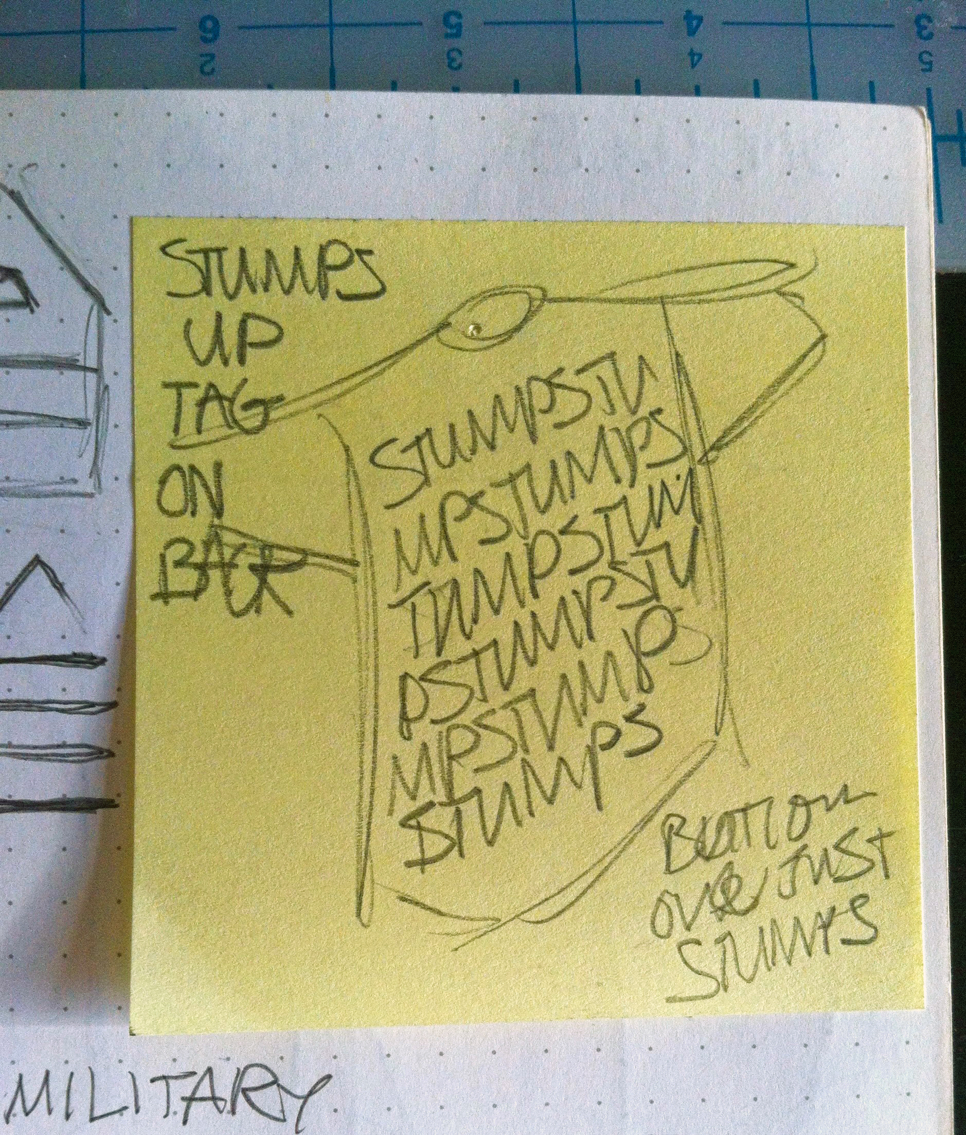 Original Sketch for the Stumps Up graphic