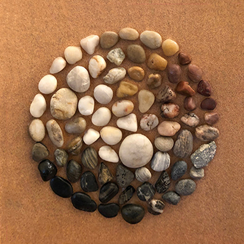 PEBBLE MOSAIC: pebbles on sandpaper