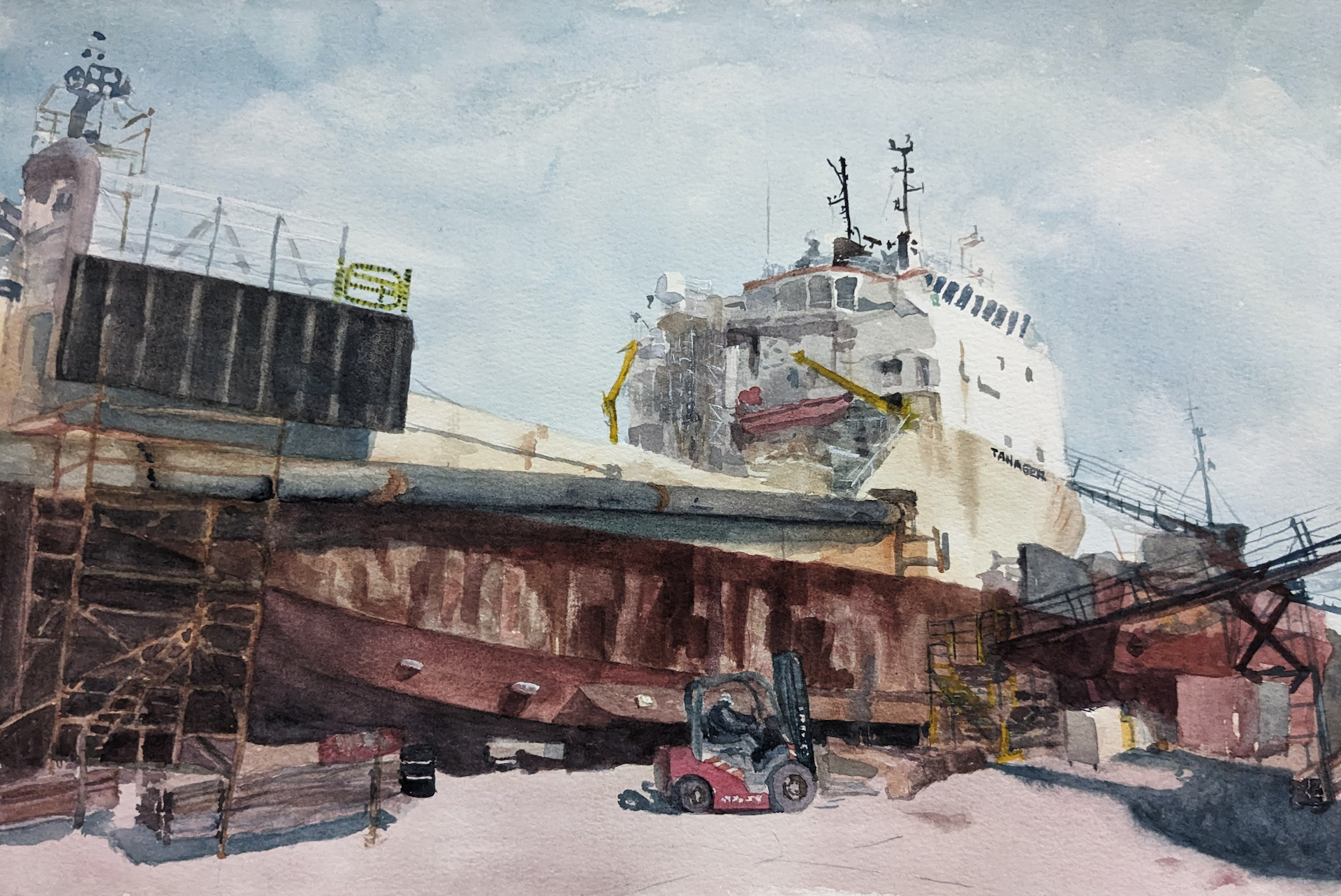 USS Tanager, San Pedro Harbor 2023 | 15x10.5in