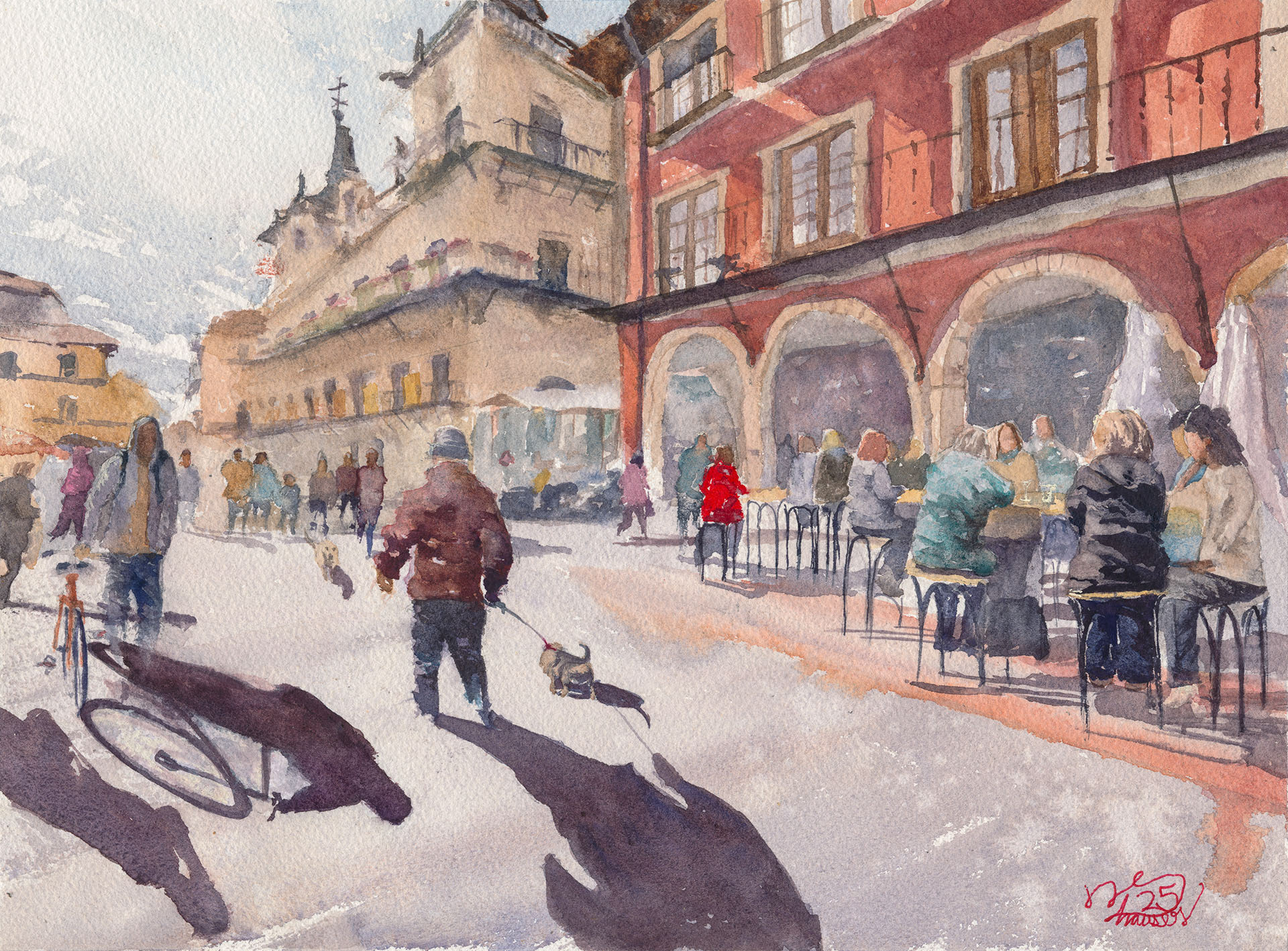 Spain, coral aubergine 2025 | 15x11in