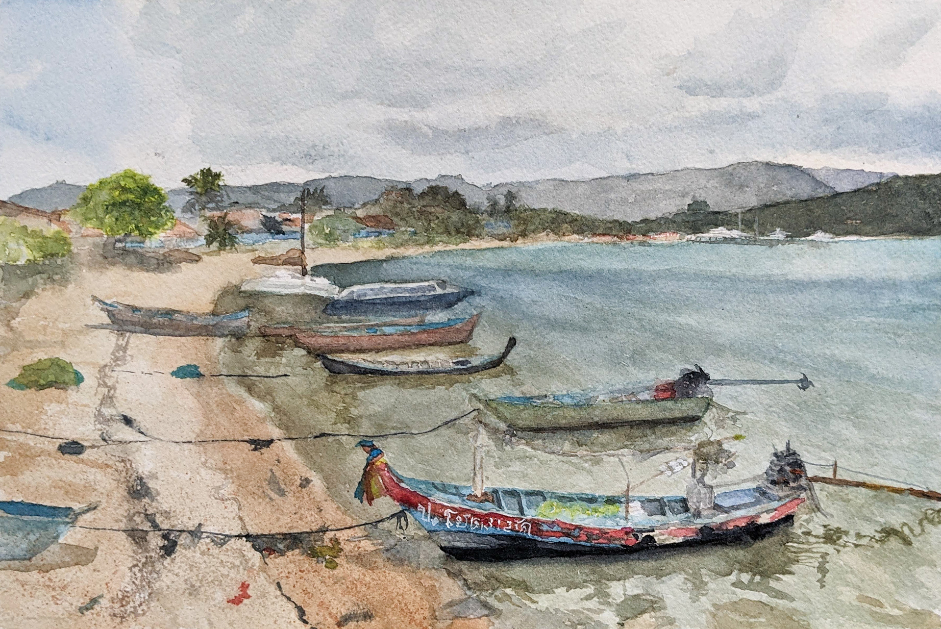 Thai Boats 2023, 31x23cm