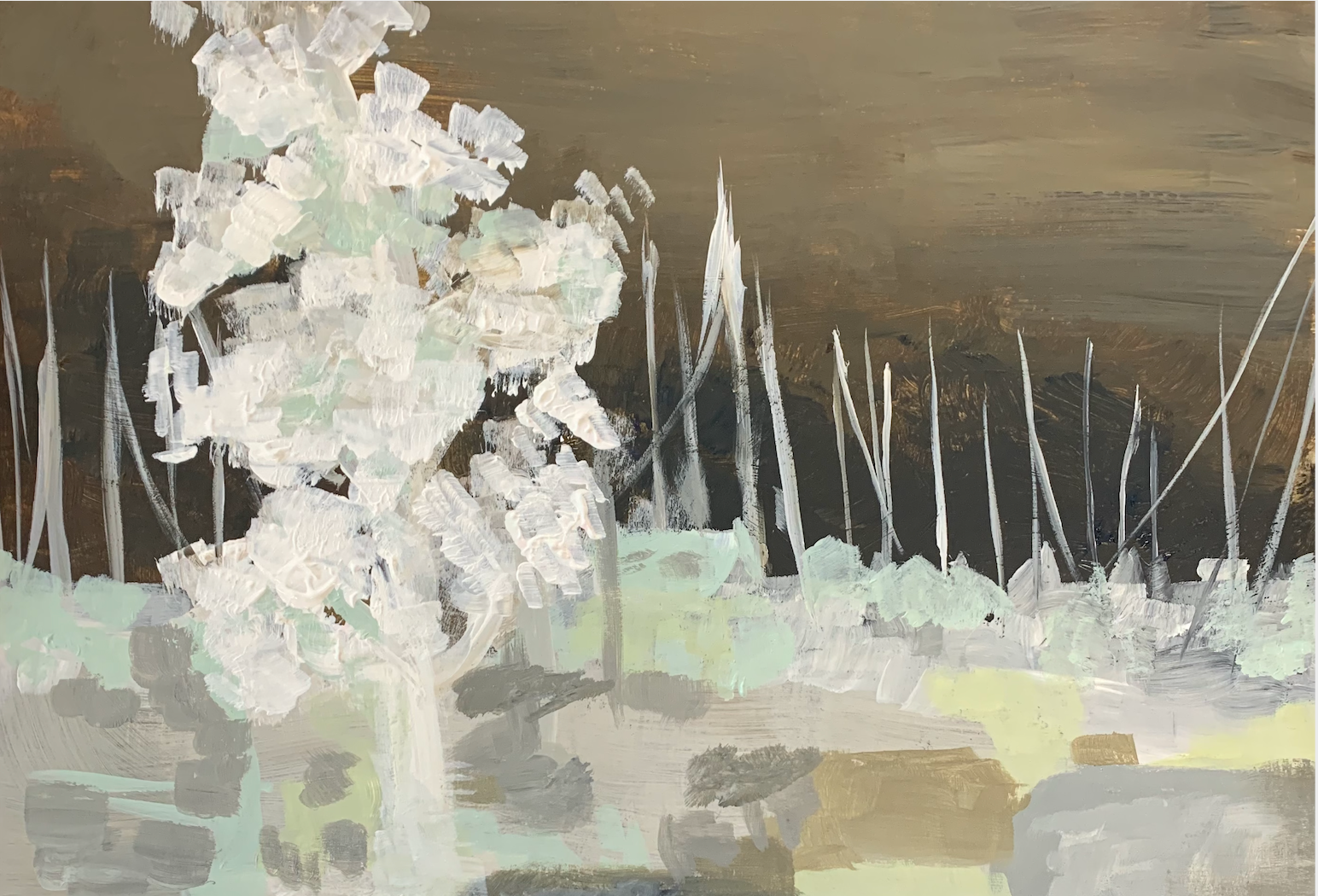 Volendam marina, negative (2020) Acryl op karton