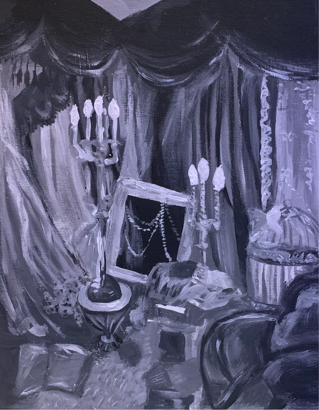Scattered secrets (2021) Acryl op canvas