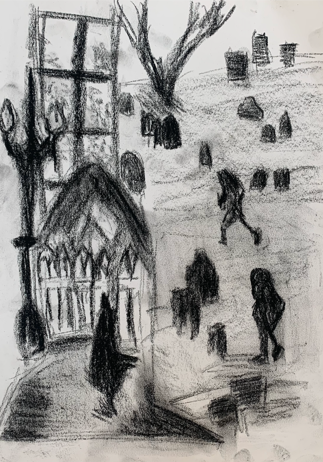 perfect family day (2021) conte krijt op papier