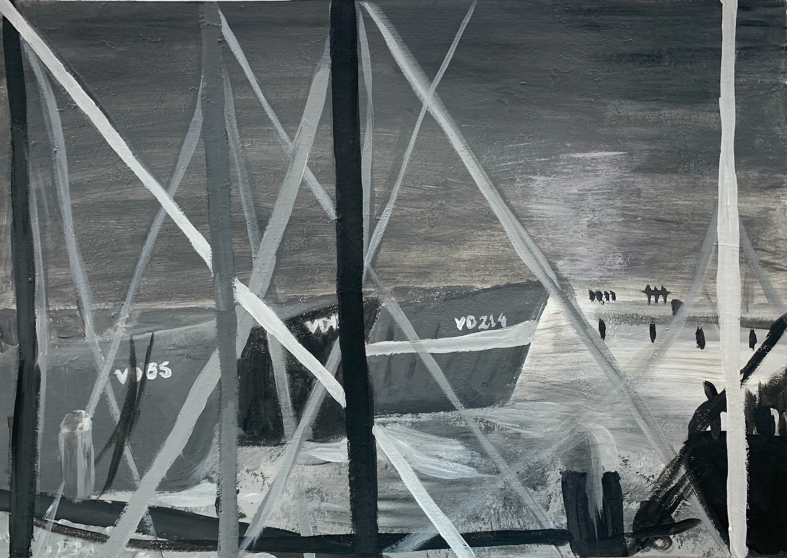 Calm before the storm (2021) Acryl op spaanplaat
