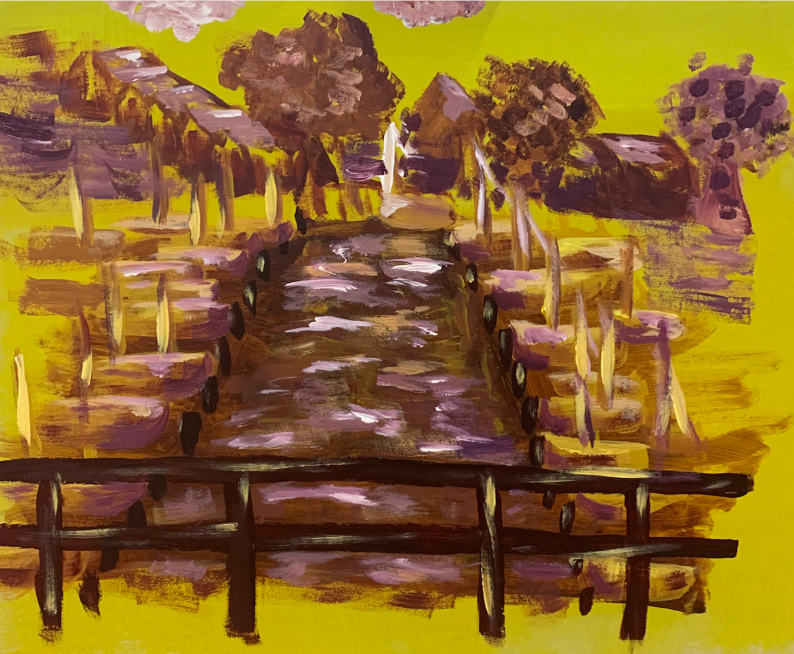 Volendam Marina, complementair (2020), acryl op karton