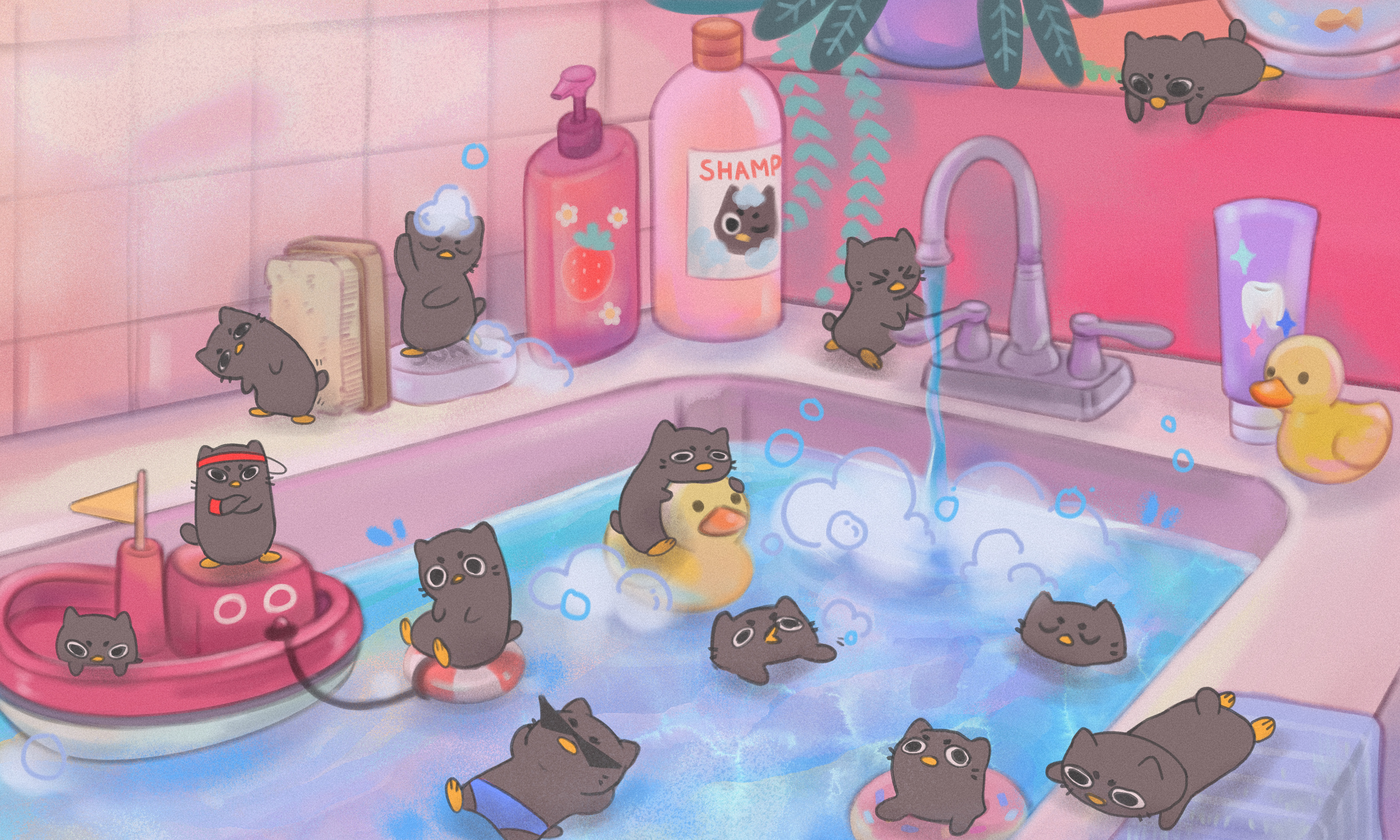 A CATDUCKLING POOL PARTY