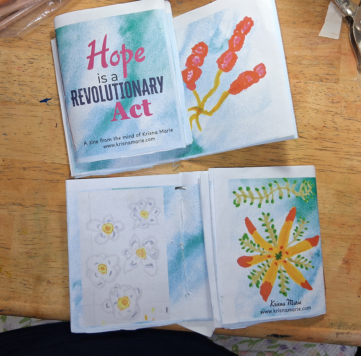 "Hope is a Revolutionary Act" zine prduct preview