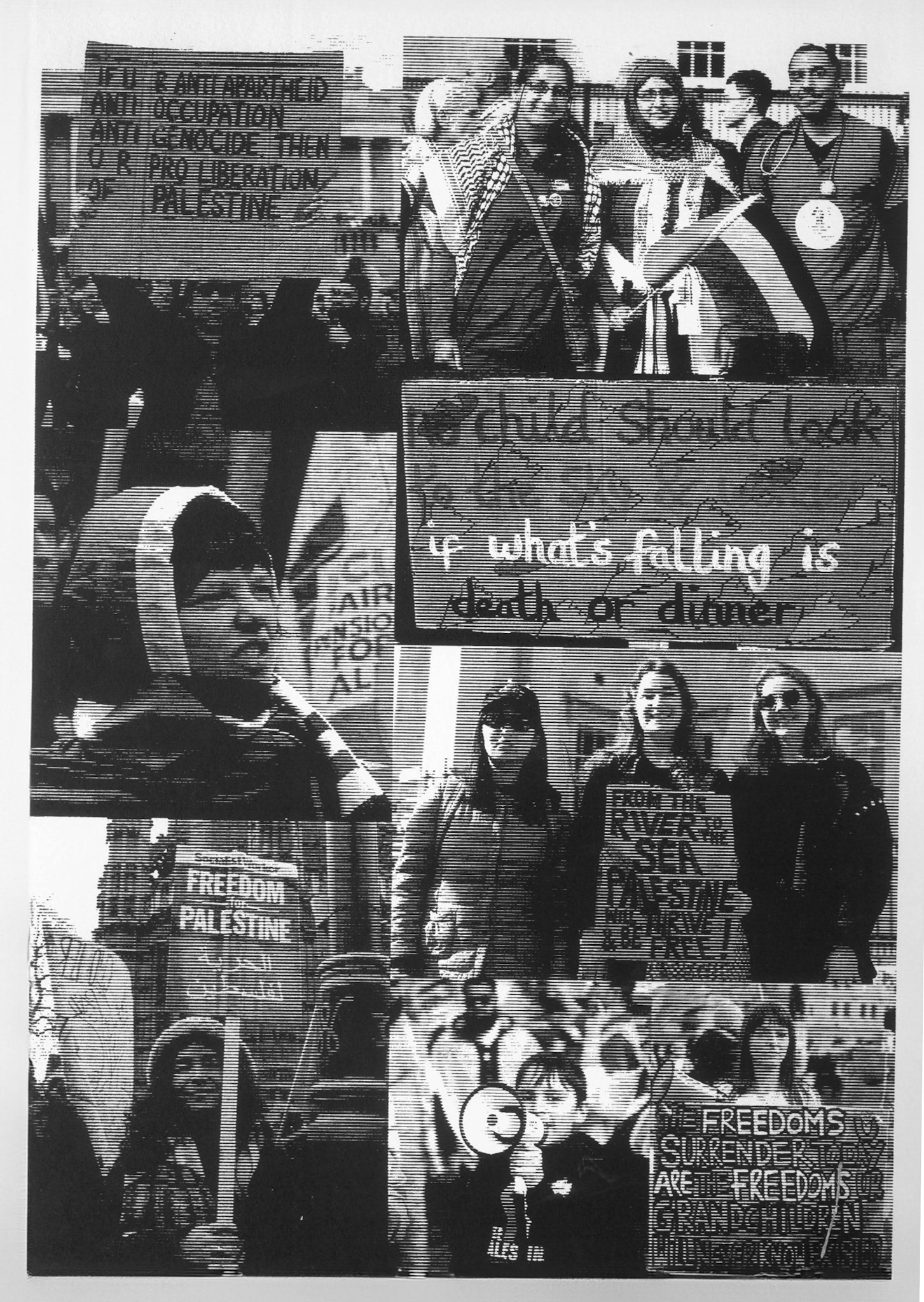 Protest photography screen printed