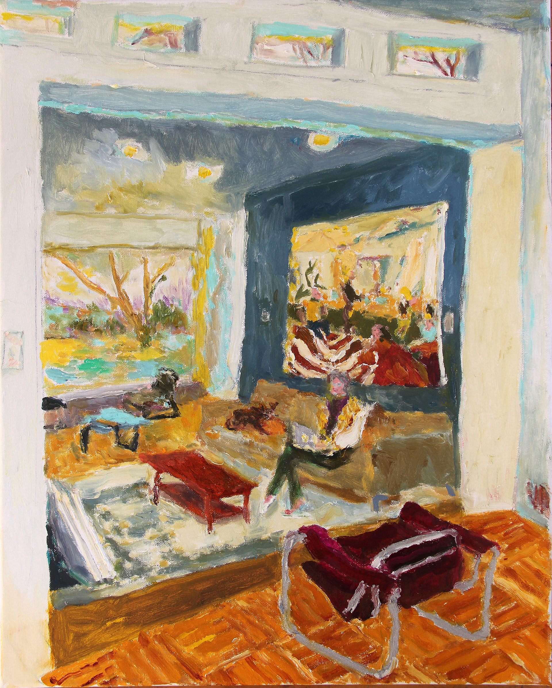 Bonnard modernized bradley wood people interior design oil painting art collecting art for sale