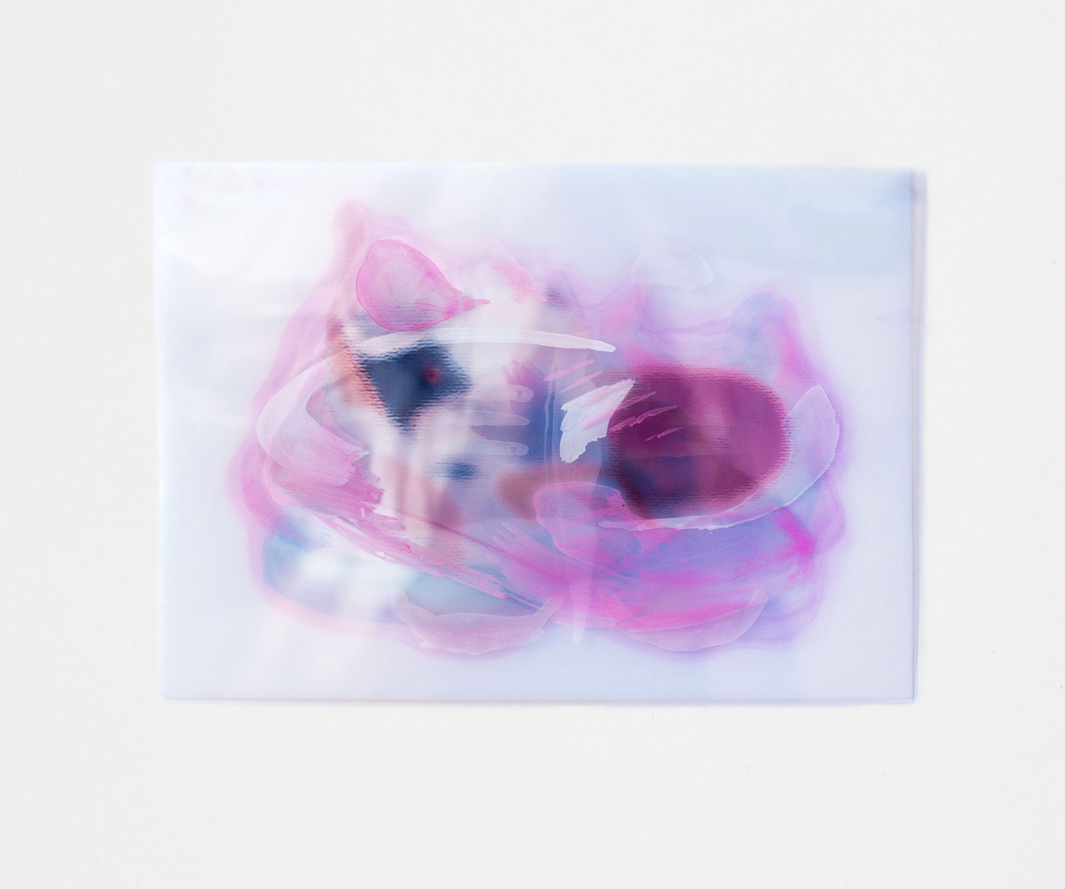 air drawing (transform), 2022, Tintendruck und Acryl auf mehreren Folien / geschichtet je 21 × 30 cm