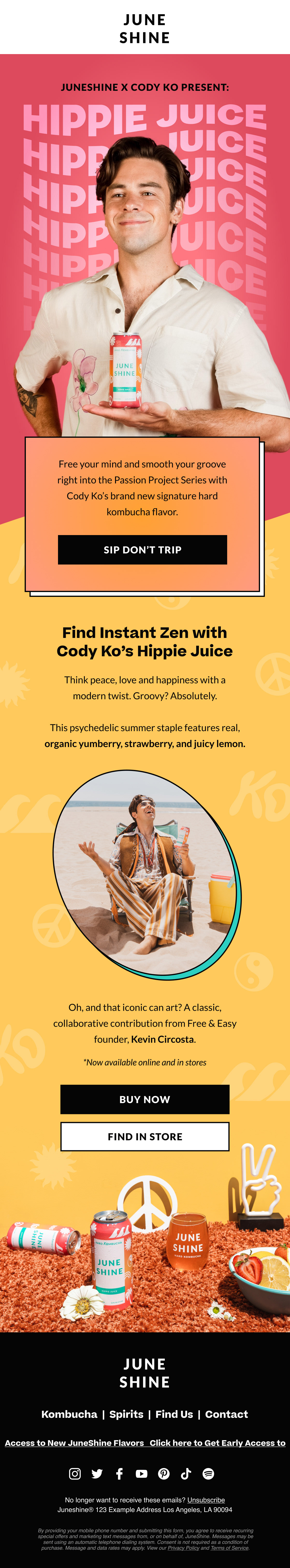 JuneShine x Cody Ko Hippie Juice Launch