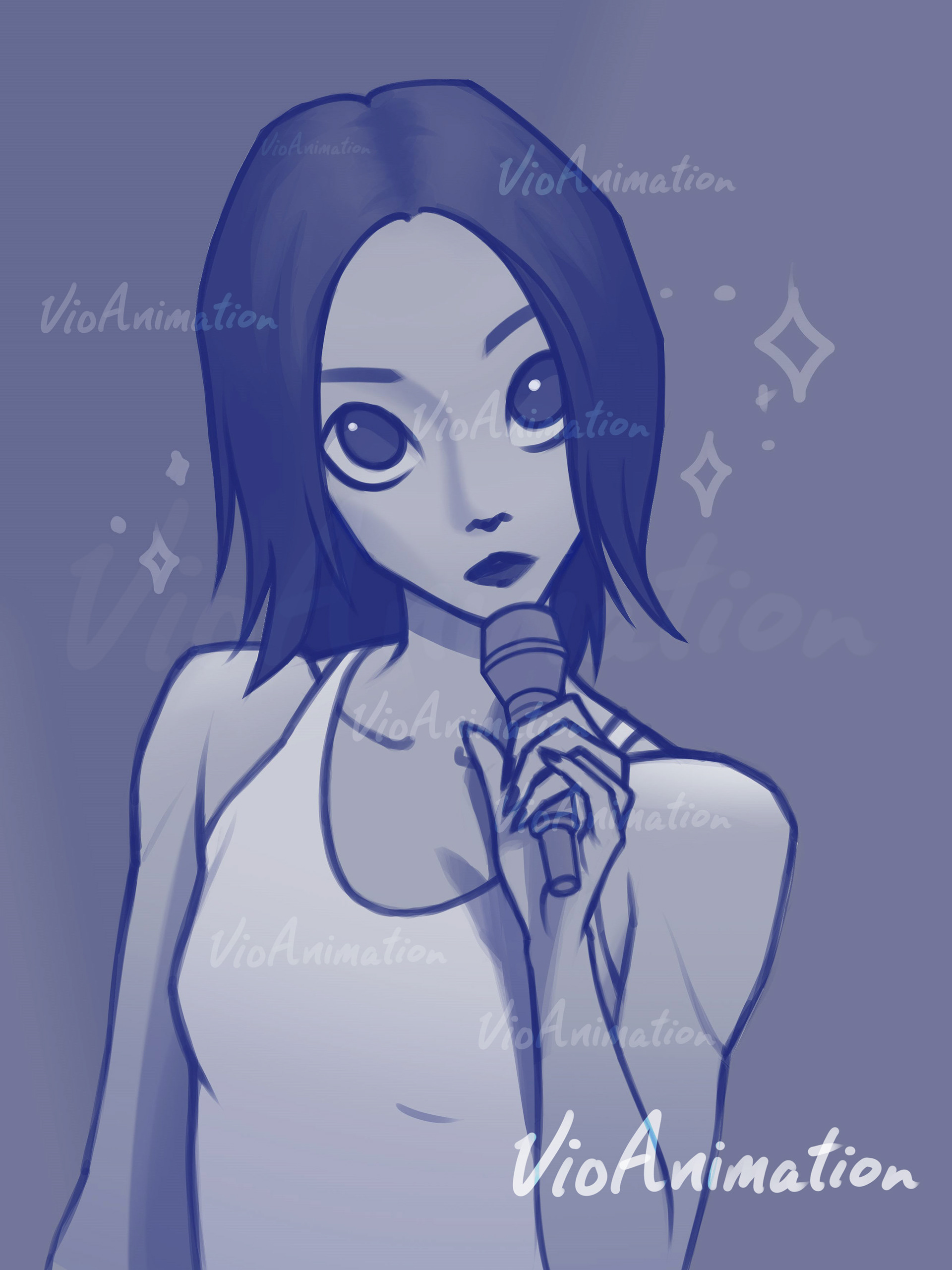 Fanart of famous musician Lexie Liu performing "Love like Fire" onstage. 