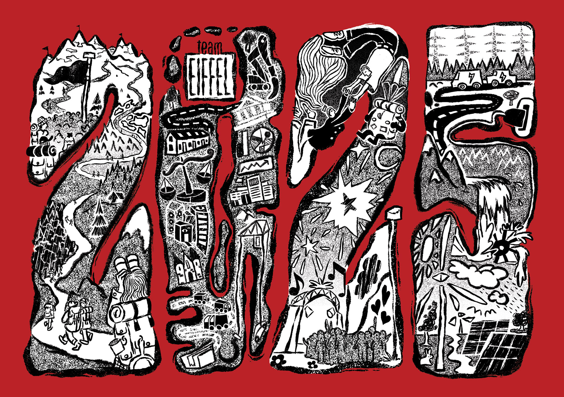 Nieuwjaarskaart 2025 (Ingekleurd)