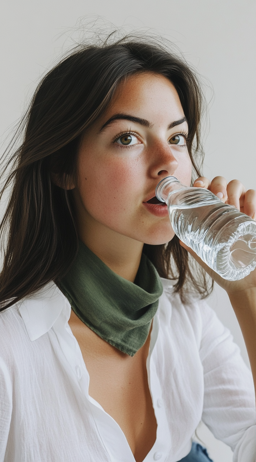 'Carla' bebiendo agua