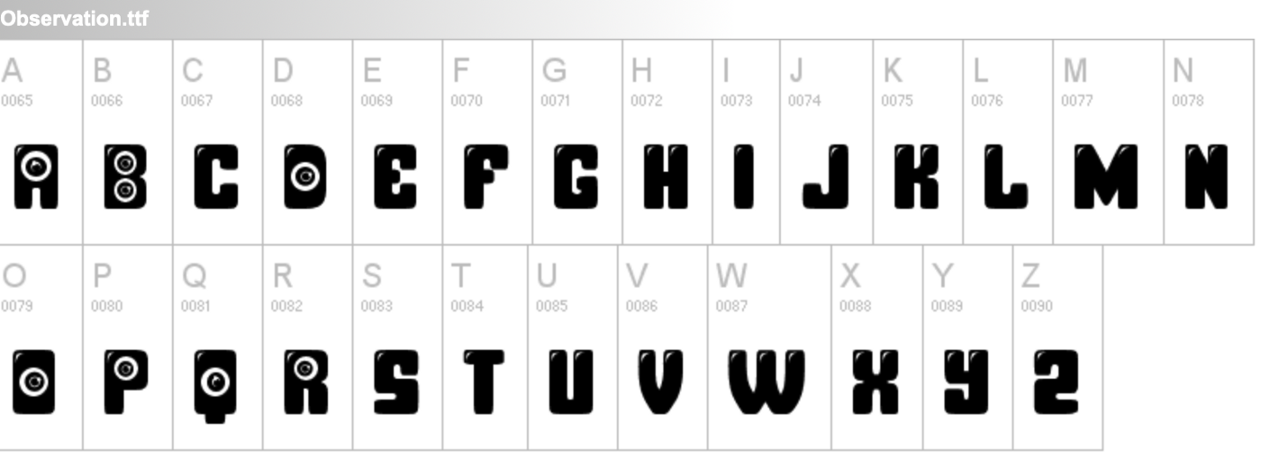 Display Typeface: Observation